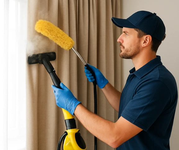 Trusted residential curtain cleaning technician Matty Curtain Cleaning brisbane-airport QLD