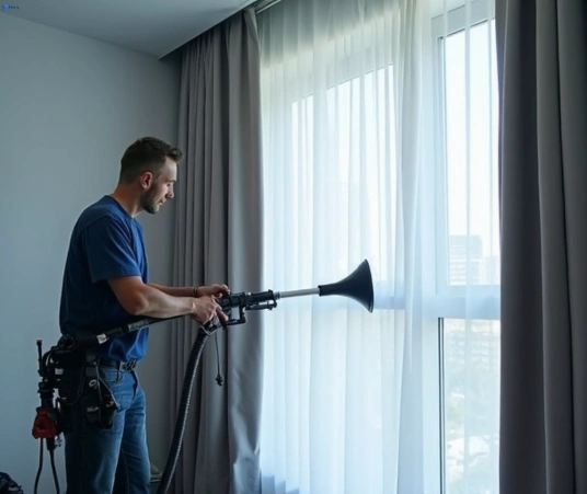 Professional residential curtain cleaning process equipment Matty Curtain Cleaning brisbane-airport