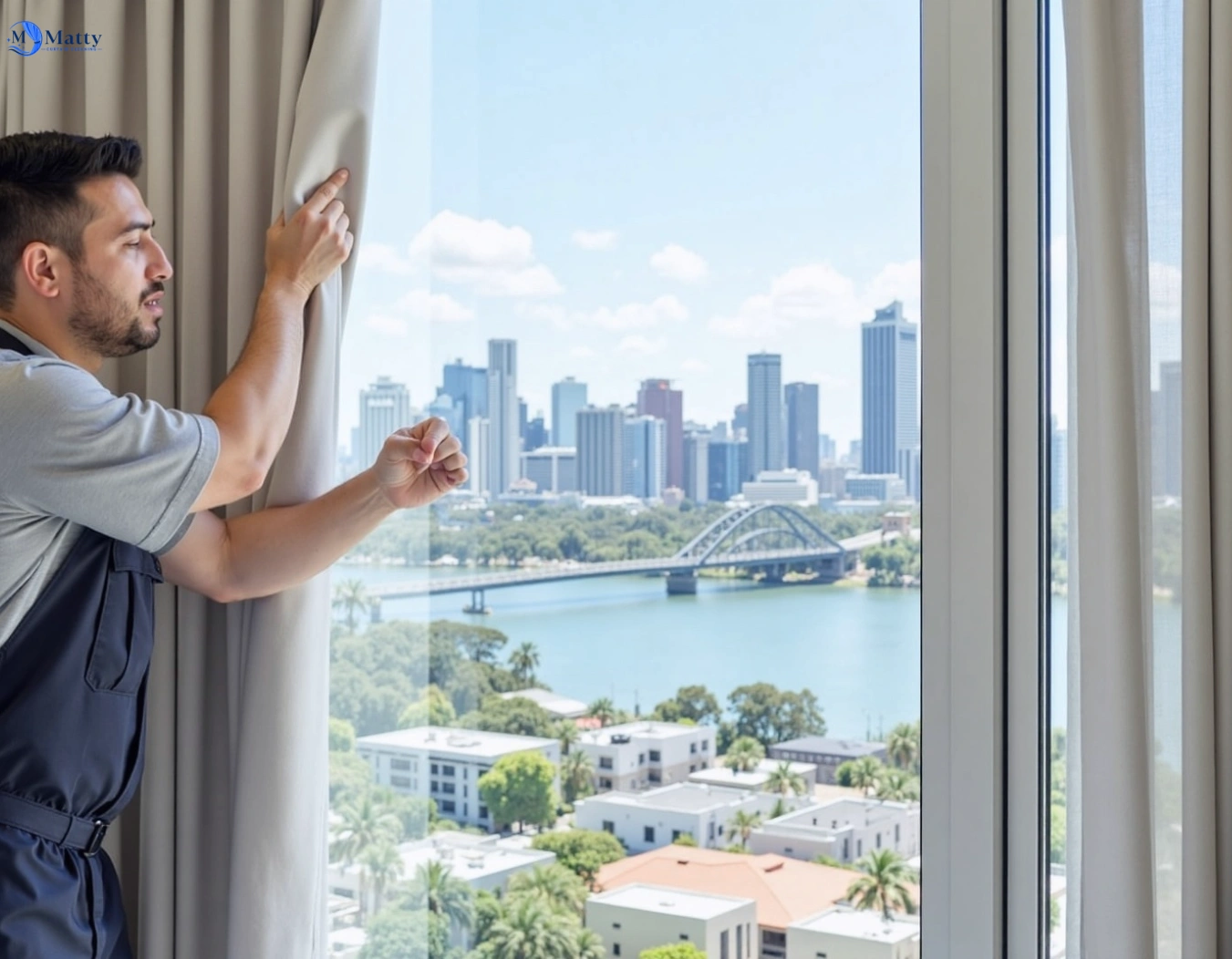 Professional curtain steam cleaning service brisbane-airport QLD by Matty Curtain Cleaning