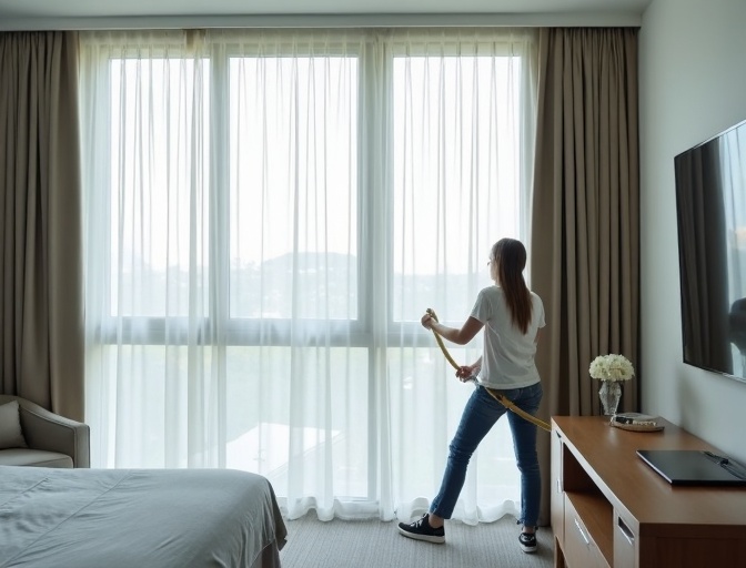 Brisbane Airport Sheer Curtain Cleaning